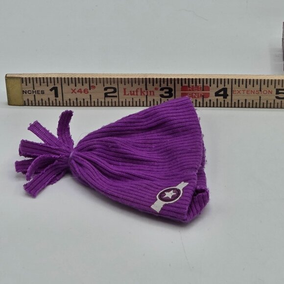 Liv Katie Purple Ribbed Doll Beanie Hat - Picture 3 of 5